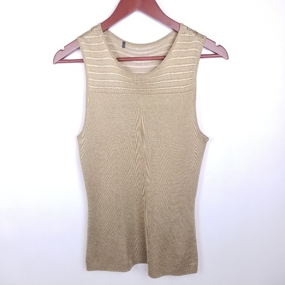 Ralph Lauren Black Label Gold Tan Stretch Tank Med